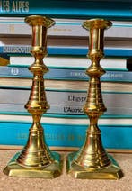 Kaarsenhouder (2) - Messing - Laat-Victoriaanse kandelaar