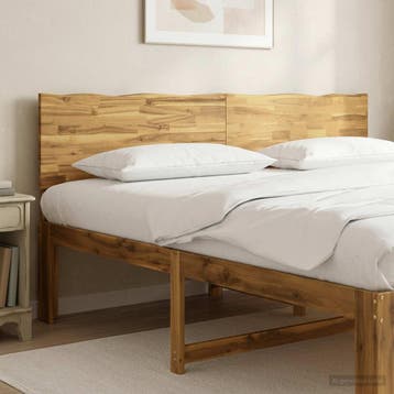 vidaXL Live Edge Hoofdbord ROSTOCK Wit 200 cm Massief Acacia, Verzenden