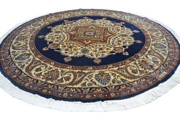 Tapis turc fait à la main Sarugh signé, en laine, rond, Ø, Huis en Inrichting, Nieuw