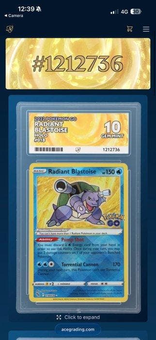 Pokémon - 1 Graded card - Blastoise Promo card - ACE 10, Nieuw