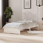 vidaXL Bedframe massief hout wit 90x190 cm, Huis en Inrichting, Slaapkamer | Bedden, Verzenden, Nieuw