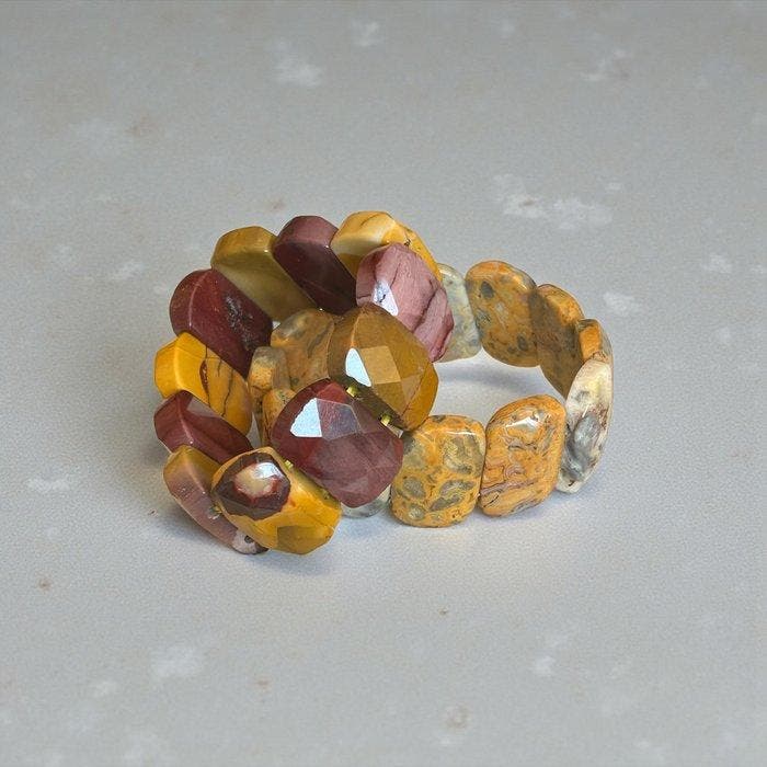 Jaspis armband - Hoogte: 2.5 cm - Breedte: 7 cm- 138 g - (2), Collections, Minéraux & Fossiles