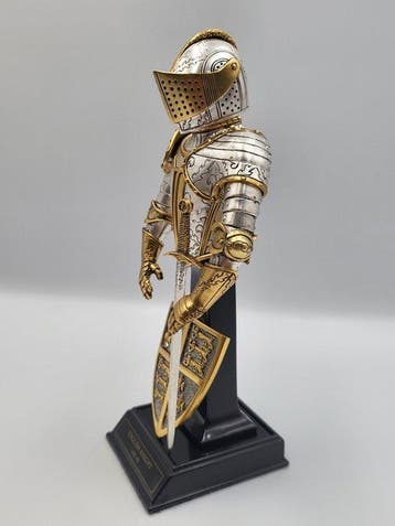 Armure miniature en étain et or 24 carats – Franklin Mint –