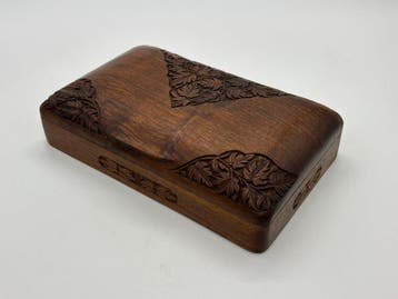 Doos - Antieke juwelenkist van massief hout, met de hand, Antiek en Kunst