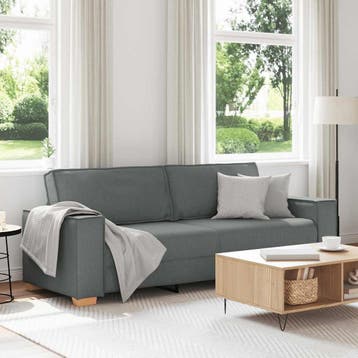 vidaXL 3-zitsbank / zetel Donkergrijs 180 cm Stof, Verzenden