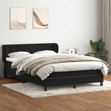 vidaXL Boxspring met matras fluweel zwart 160x210 cm, Verzenden, Nieuw
