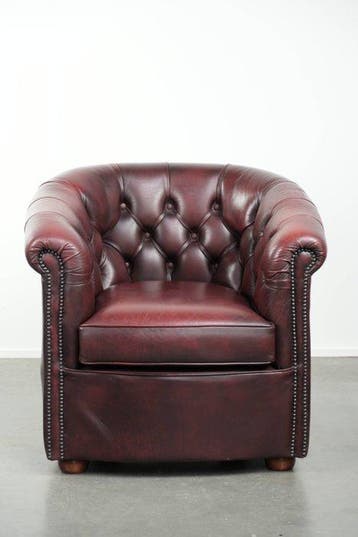 Fauteuil - Fauteuil club Chesterfield - Rundleer - Fauteuil, Maison & Meubles
