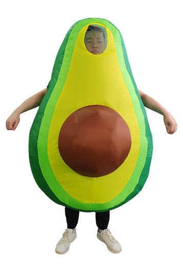 KIMU® Opblaas Kostuum Avocado Pak Opblaasbaar Pak Avocadopak, Ophalen of Verzenden, Nieuw