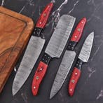 Keukenmes - Hars, pakka Wood, handgemaakt gevouwen staal -