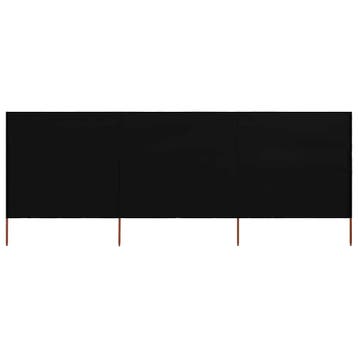 vidaXL Windscherm 3-panelen 400x120 cm stof zwart, Verzenden