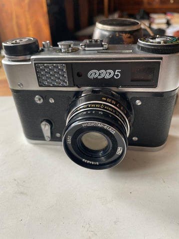 FED 5 + Industar-61 2,8/55mm Meetzoeker camera (Zonder, Nieuw