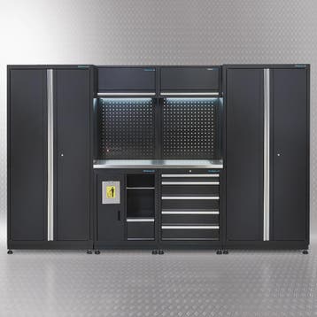 Datona Werkplaatsinrichting PREMIUM met RVS werkblad 315 cm, Doe-het-zelf en Bouw, Ophalen of Verzenden, Nieuw