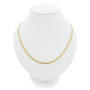 Gouden platte gourmetschakel ketting, Ophalen of Verzenden