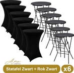 6x Zwarte Statafel + 6x Zwarte Statafelrok – Diameter 80 CM, Tuin en Terras, Nieuw