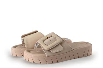 Tamaris Muiltjes in maat 38 Beige, Kleding | Dames, Schoenen, Tamaris, Verzenden, Beige, Zo goed als nieuw