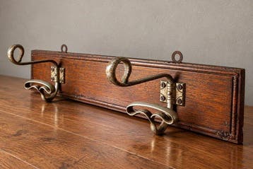 Kapstok - Legering, Hout, Antiek Art Nouveau / Liberty