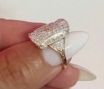 Zonder minimumprijs - Ring - 9 kt. Roségoud, Zilver -, Nieuw