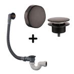 Badafvoer met Overloopcombinatie Wiesbaden Gunmetal, Doe-het-zelf en Bouw, Sanitair, Ophalen of Verzenden, Nieuw, Chroom, Bad