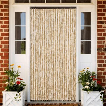 vidaXL Vliegengordijn 90x220 cm chenille beige, Verzenden