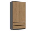 kledingkasten antraciet met eiken kleur (Slaapkamer), Verzenden, Nieuw, 50 tot 100 cm, 150 tot 200 cm