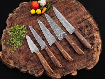 Keukenmes - Kitchen knife set - U294 - Staal, Hout,