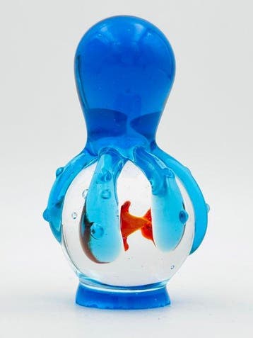 Handmade Murano glass - sculptuur, Polpo su boccia - 7 cm -, Antiek en Kunst