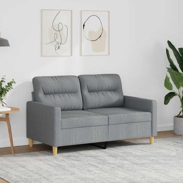 vidaXL Tweezitsbank / zetel 120 cm stof lichtgrijs, Maison & Meubles, Canapés | Salons, Verzenden