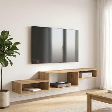 vidaXL Wand gemonteerd TV Kast Muurmontage Artisanaal eiken, Huis en Inrichting, Kasten | Wandmeubels, Verzenden, Nieuw