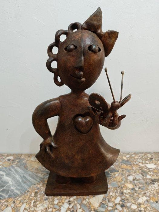 Ripollés (1932) - Mujer Mariposa - bronce, Antiquités & Art, Art | Objets design