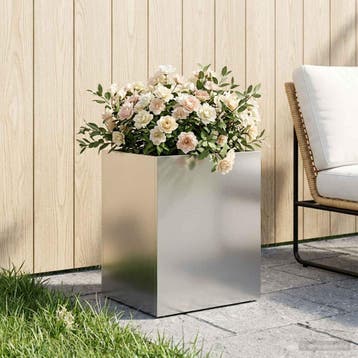 vidaXL Plantenbak zilver 40 x 30 x 50 cm Roestvrij staal, Jardin & Terrasse, Pots de fleurs, Verzenden