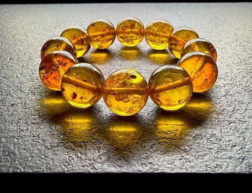 Exclusieve armband met Baltisch barnsteen kralen, 17 mm,, Nieuw