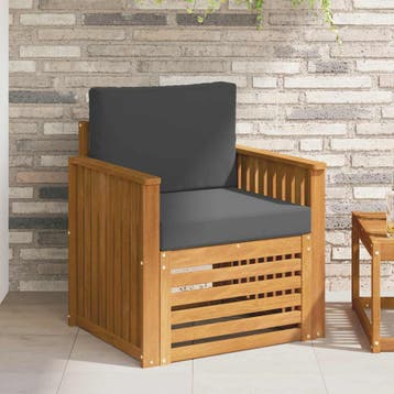 vidaXL Buiten bank set Massief Acacia Hout en Polyester, Tuin en Terras, Verzenden, Nieuw