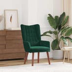 Fluweel Fauteuil Groen | 64% Korting | Retour Deal, Verzenden, Minder dan 75 cm, Zo goed als nieuw, 50 tot 75 cm