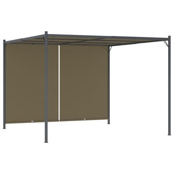 vidaXL Pergola met uittrekbaar dak 180 g/m² 3x3 m taupe, Verzenden