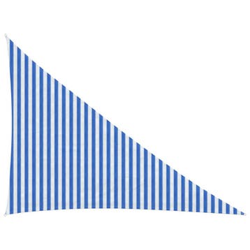 vidaXL Zonneschaduwzeil 3 x 4 x 5 m HDPE Driehoekig Blauw en, Verzenden, Nieuw