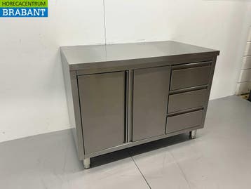 HCB inox Armoire de travail Table de travail 2 portes, Verzenden
