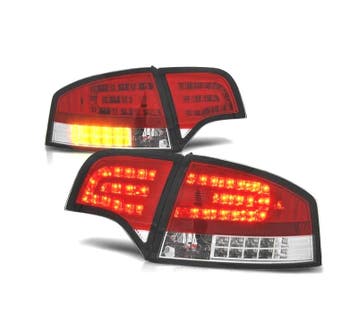 Feux Arrière Pour Audi A4 B7 Berline 4-07 Led Rouge Chromé, Verzenden