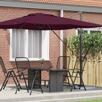 vidaXL Roma Parasol Rood 286 x 284 x 265 cm Aluminium en, Verzenden