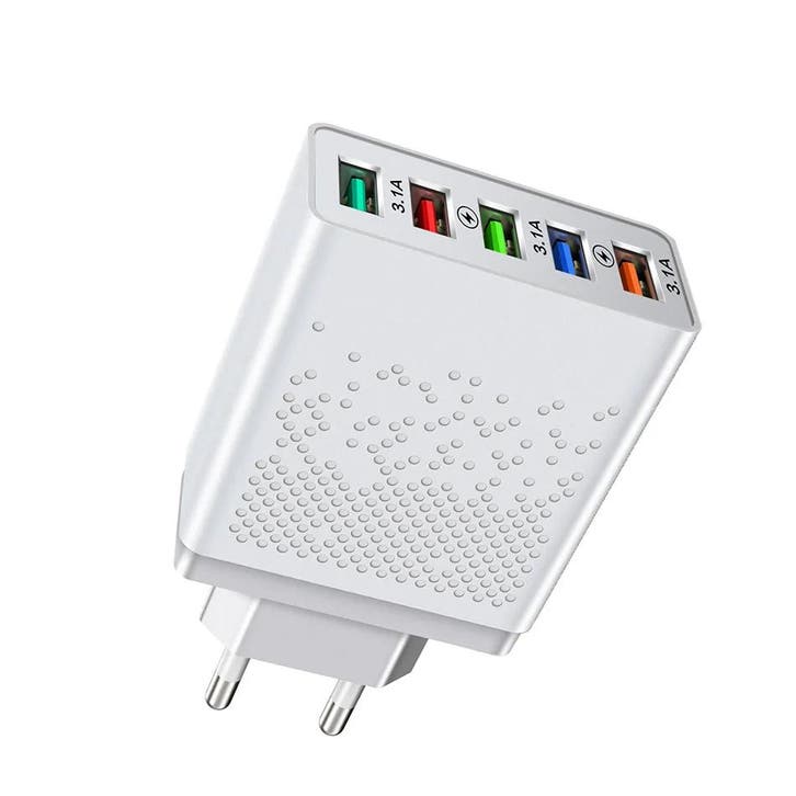 DrPhone HALOXVI 48W 5 USB Poorten Snel Lader – Multi Poort, Telecommunicatie, Mobiele telefoons | Telefoon-opladers, Nieuw, Verzenden