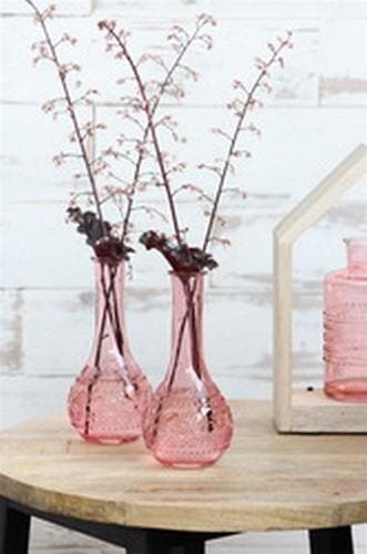 Gekleurd glazen flesje paris soft roze ø7,5 cm h15,8 per, Hobby en Vrije tijd, Knutselen, Nieuw