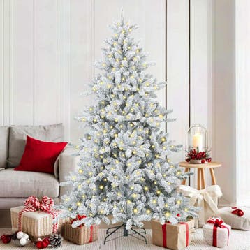 vidaXL Kunstmatige Hinged Kerstboom Wit 180 cm PVC en Staal, Verzenden, Nieuw