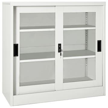 vidaXL Roldeurkast 90x40x90 cm staal lichtgrijs, Verzenden