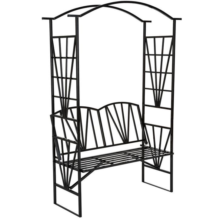 Rozenboog met zitbank , zwart - zwart, Tuin en Terras, Overige Tuin en Terras, Verzenden
