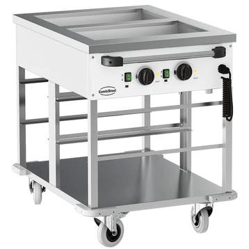 Bain-Marie Wagen | Elektrisch | 2x 1/1 GN | 30°C/90°C | 2kW, Zakelijke goederen, Verzenden, Nieuw in verpakking