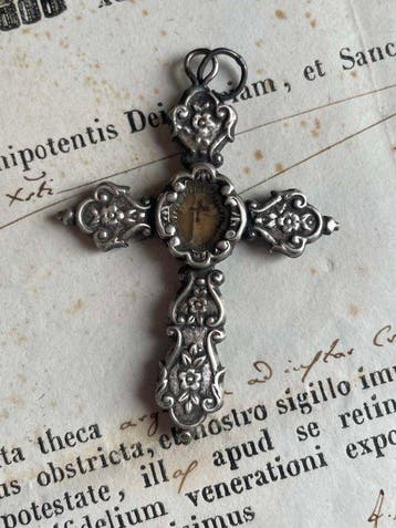 Reliekhouder - Zilver - 1850-1900 - Heilige Kruis Onze Heer