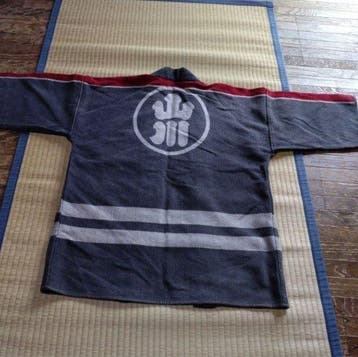 Hanten de pompier japonais vintage en indigo sashiko –
