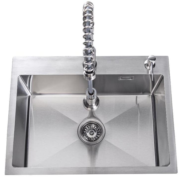 Lendo Online Évier Inox Argent 59×44 Robinet Extractible, Huis en Inrichting, Keuken | Keukenbenodigdheden
