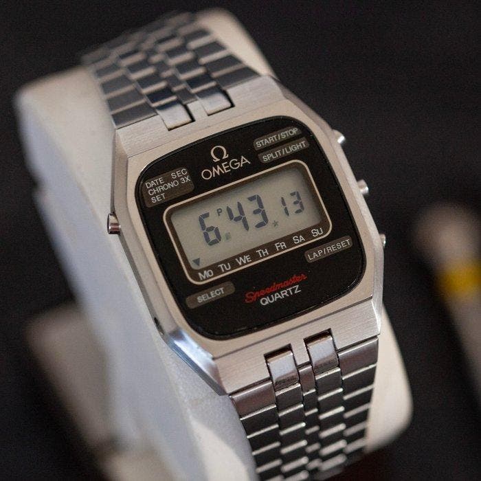 Omega - Speedmaster Chronograph LCD [serviced] - Sans prix, Handtassen en Accessoires, Horloges | Heren