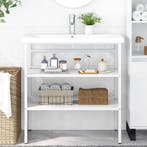vidaXL Wastafelframe 79x38x83 cm ijzer wit, Verzenden, Nieuw