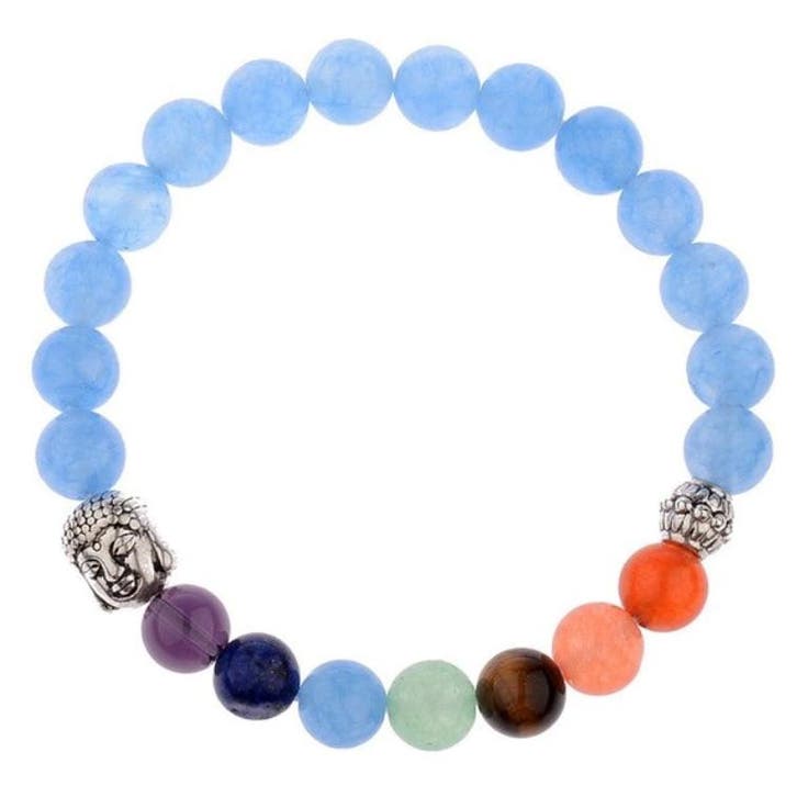 Fako Bijoux - Buddha Armband - Chakra Reiki - Bedel - Blauw, Handtassen en Accessoires, Armbanden, Verzenden